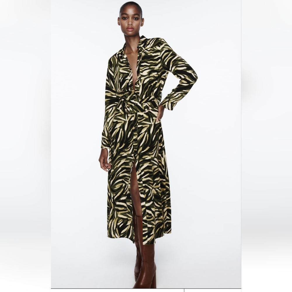 Zara Printed Shirt Dress